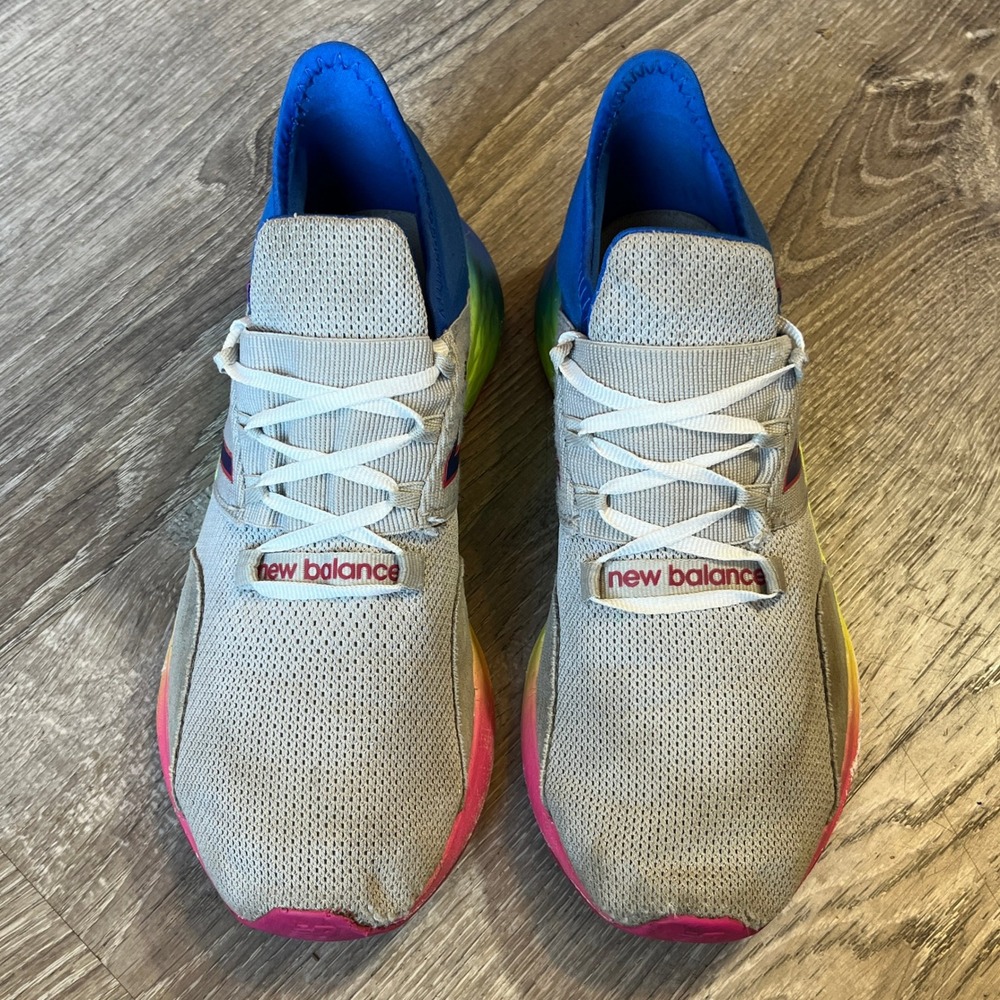 New Balance Fresh Foam Roav Grey Rainbow Gradient Sneakers GEROVJL3 Womens 6.5